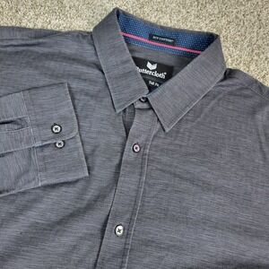 Buttercloth Icy Cotton Mens 2XL Tall Fit Gray Static Performance Button Up LS